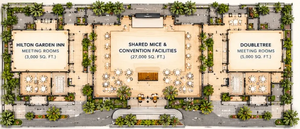 Floor plan of the banquet and meeting spaces