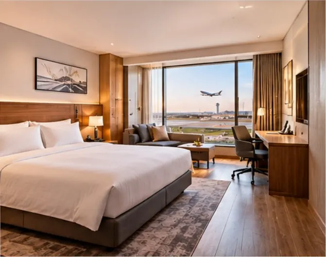 Hilton Garden Inn guest room with work desk